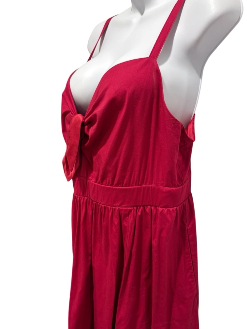 TORRID Mini Poplin Tie-Front Skater Dress Berry Size 0/L - Picture 5 of 13